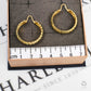 Pre-Owned 9ct Gold Star Design Hoop Earrings