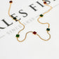 Pre-Owned 9ct Gold Red & Green Resin Dress Necklace