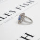Pre-Owned 9ct White Gold Oval Sapphire & Diamond Ring Size N