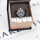 Pre-Owned 9ct White Gold Oval Sapphire & Diamond Ring Size N