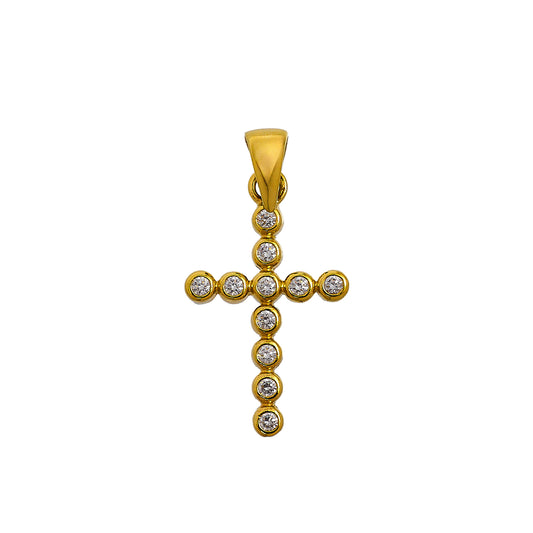 Pre-Owned 9ct Gold CZ Cross Pendant