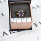 Pre-Owned 9ct Gold Amethyst & Diamond Cluster Ring Size N