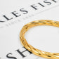 Pre-Owned 9ct Gold Twist Hinged Bangle