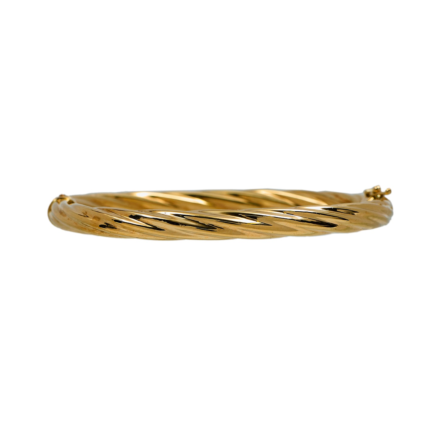 Pre-Owned 9ct Gold Twist Hinged Bangle