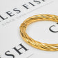 Pre-Owned 9ct Gold Hinged Twist Design Bangle