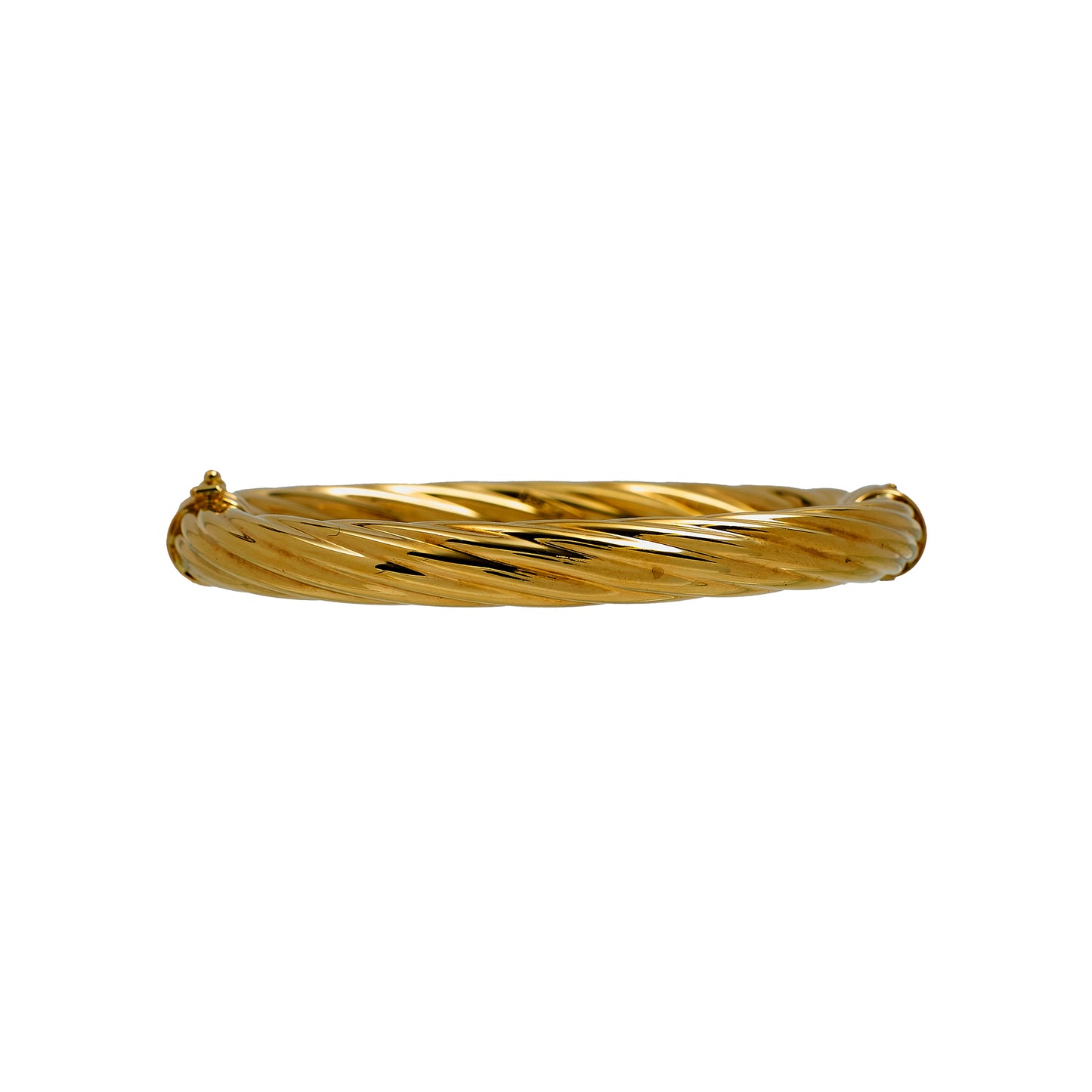 Pre-Owned 9ct Gold Hinged Twist Design Bangle