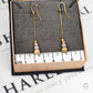 Pre-Owned 9ct Gold Tricolour Sandblasted Ball Drop Earrings