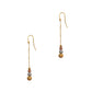 Pre-Owned 9ct Gold Tricolour Sandblasted Ball Drop Earrings