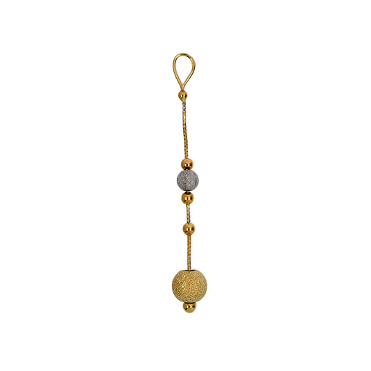 Pre-Owned 9ct Gold Tricolor Sandblasted Ball Drop Pendant