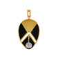 Pre-Owned 18ct Gold Diamond Enamel Oval Pendant