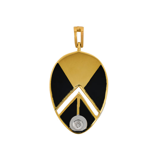 Pre-Owned 18ct Gold Diamond Enamel Oval Pendant