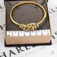 Pre-Owned 18ct Gold CZ Circles Design Hinged Bangle