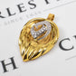 Pre-Owned 18ct Gold CZ Leaf Shape Pendant