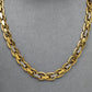 Pre-Owned 18ct Gold 2 Tone Flat Mixed Link Necklace 16 Inch