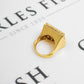 Pre-Owned 18ct Gold Square Multi CZ Ring Size O