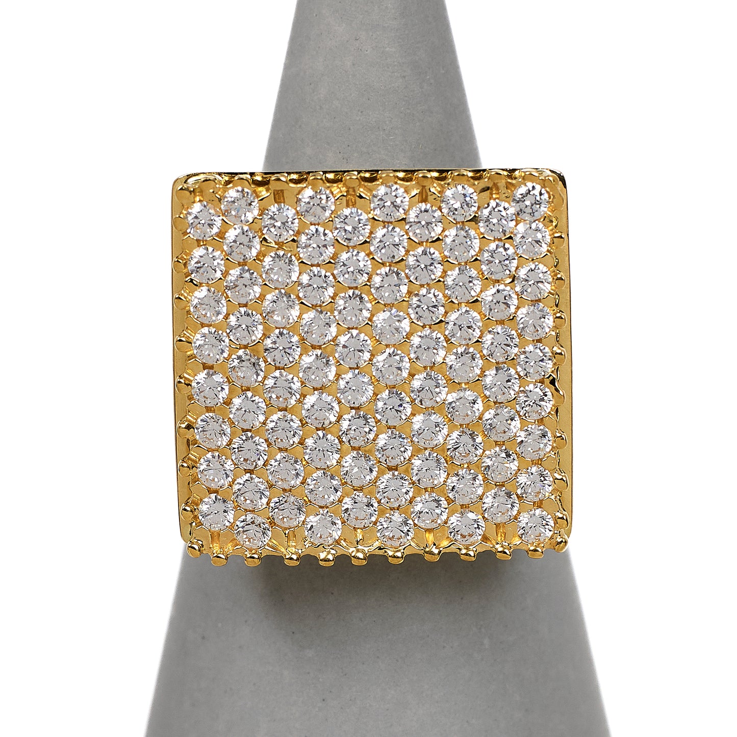 Pre-Owned 18ct Gold Square Multi CZ Ring Size O