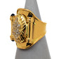 Pre-Owned 18ct Gold CZ Open Back Statement Ring Size R