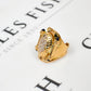 Pre-Owned 18ct Gold CZ Open Back Statement Ring Size R