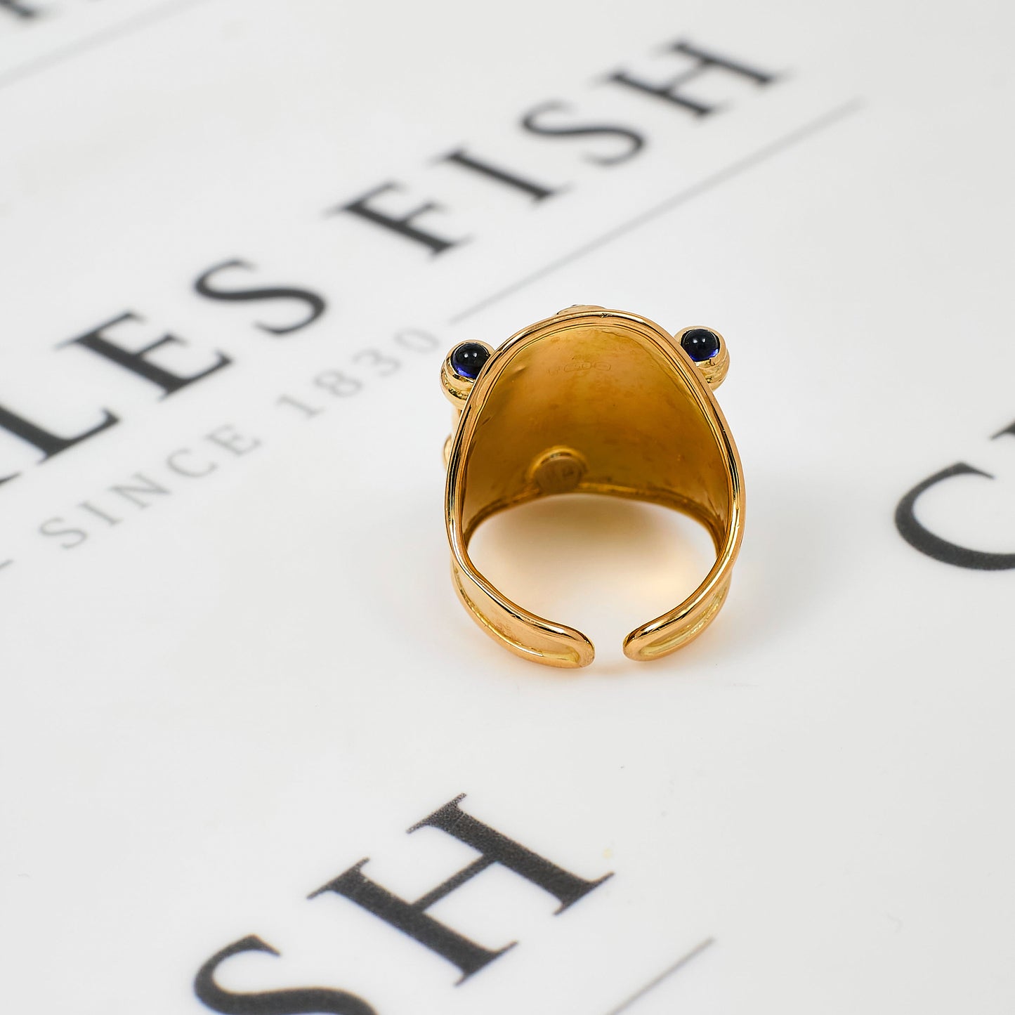 Pre-Owned 18ct Gold CZ Open Back Statement Ring Size R