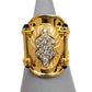 Pre-Owned 18ct Gold CZ Open Back Statement Ring Size R