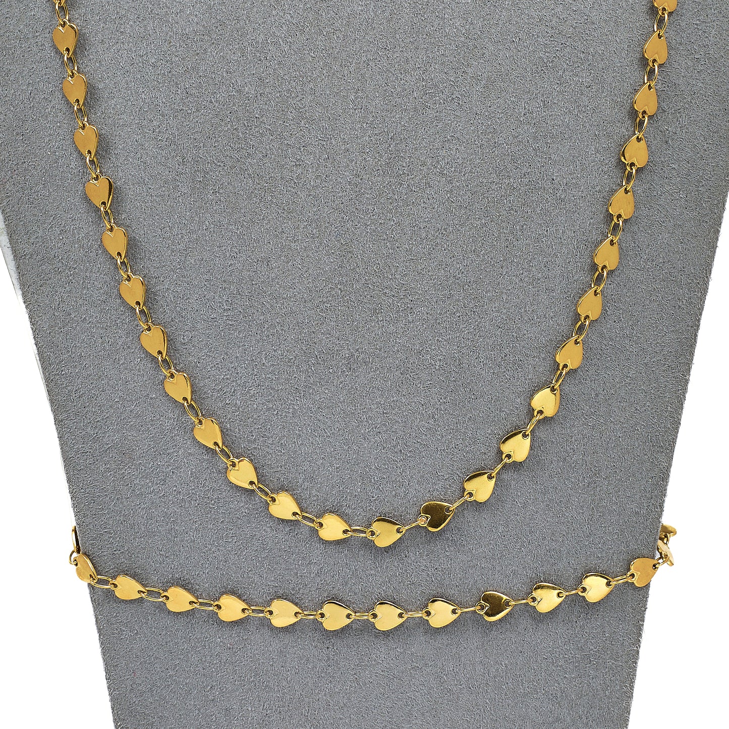 Pre-Owned 18ct Gold Heart Link Jewellery SET
