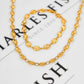 Pre-Owned 18ct Gold Oval Link Bracelet & Necklace SET