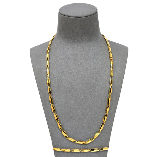 Pre-Owned 18ct Gold Oval Link Jewellery SET