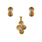 Pre-Owned 18ct Gold Tricolour Pendant & Earring SET