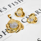 Pre-Owned 18ct Gold CZ Swirl Design Pendant & Earrings SET