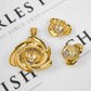 Pre-Owned 18ct Gold CZ Swirl Design Pendant & Earrings SET