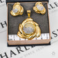 Pre-Owned 18ct Gold CZ Swirl Design Pendant & Earrings SET