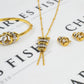 Pre-Owned 18ct Gold 2 Tone CZ Circle Design Jewellery SET