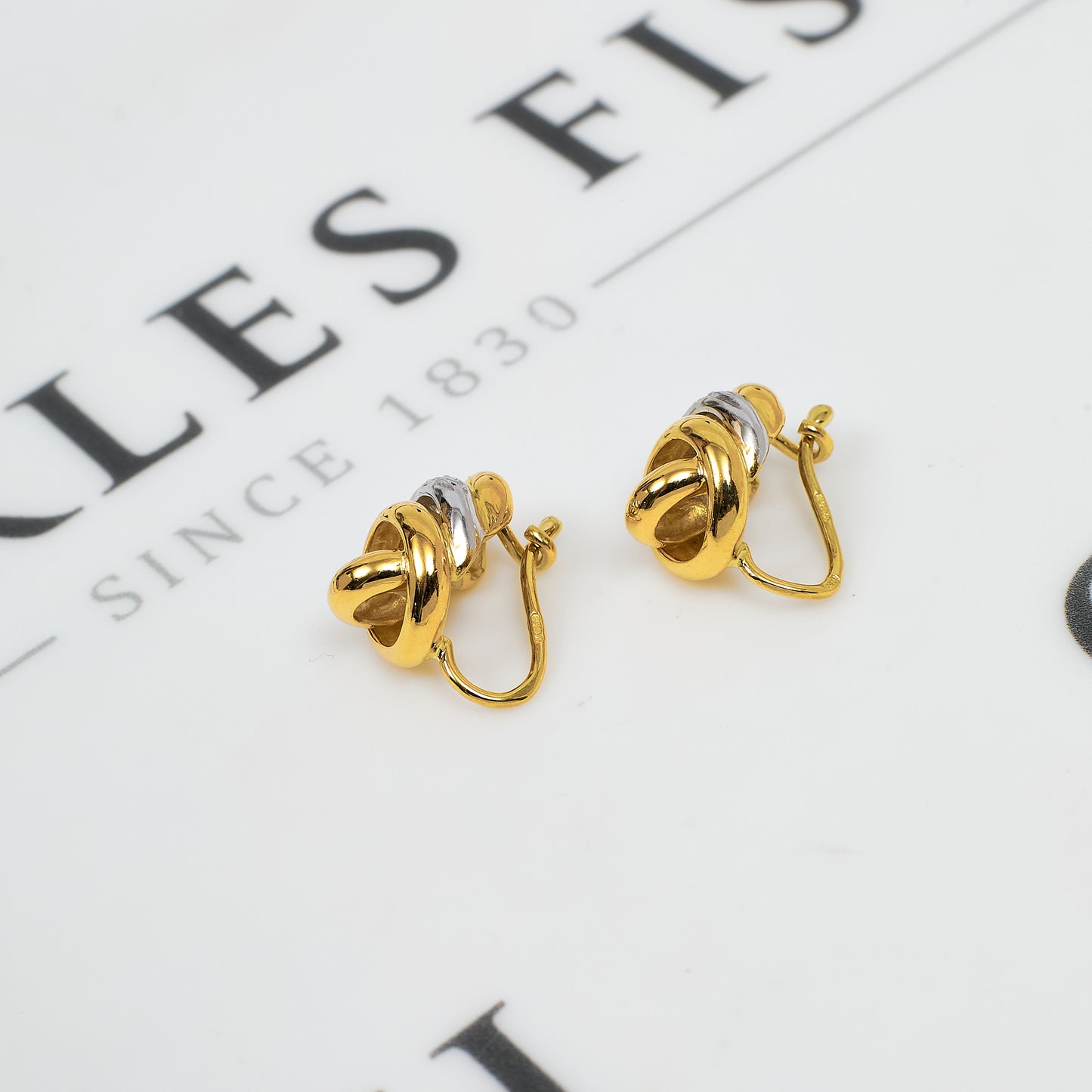 Pre-Owned 18ct Gold 2 Tone CZ Circle Design Jewellery SET