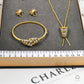 Pre-Owned 18ct Gold 2 Tone CZ Circle Design Jewellery SET