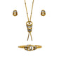 Pre-Owned 18ct Gold 2 Tone CZ Circle Design Jewellery SET