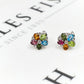 Pre-Owned 14ct White Gold Multi Gemstone Stud Earrings