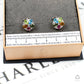 Pre-Owned 14ct White Gold Multi Gemstone Stud Earrings