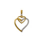 Pre-Owned 14ct Gold CZ Double Heart Pendant
