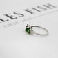 Pre-Owned 9ct White Gold Tourmaline & Diamond Ring Size N.5