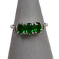 Pre-Owned 9ct White Gold Tourmaline & Diamond Ring Size N.5