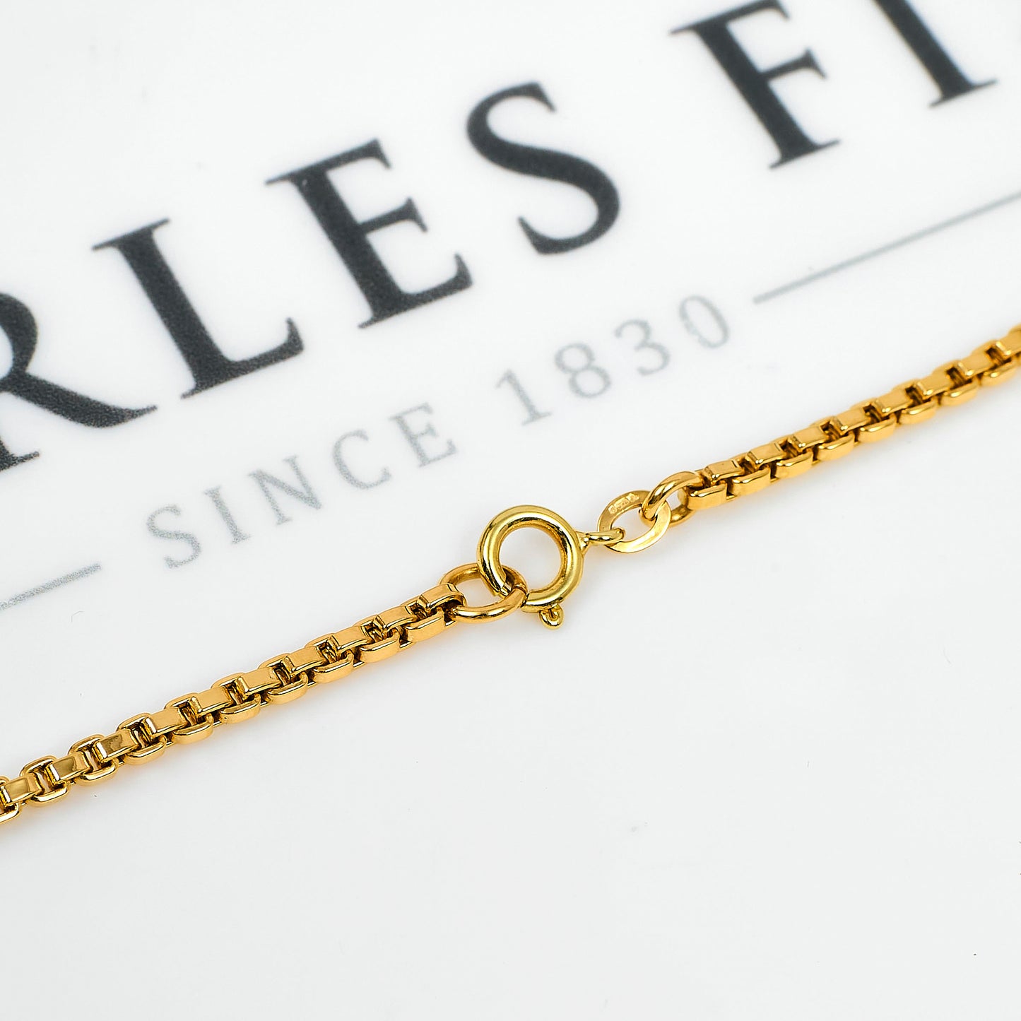 Pre-Owned 18ct Gold Box Link Necklace 25 Inch