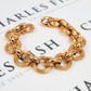 Pre-Owned 18ct Gold Round & Oval Link Bracelet 9 Inch