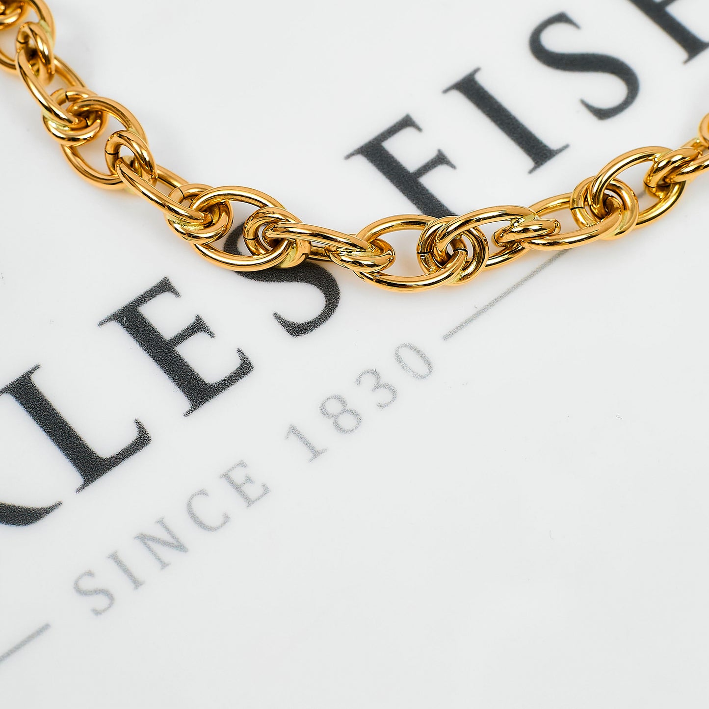 Pre-Owned 18ct Gold Oval & Round Link Bracelet