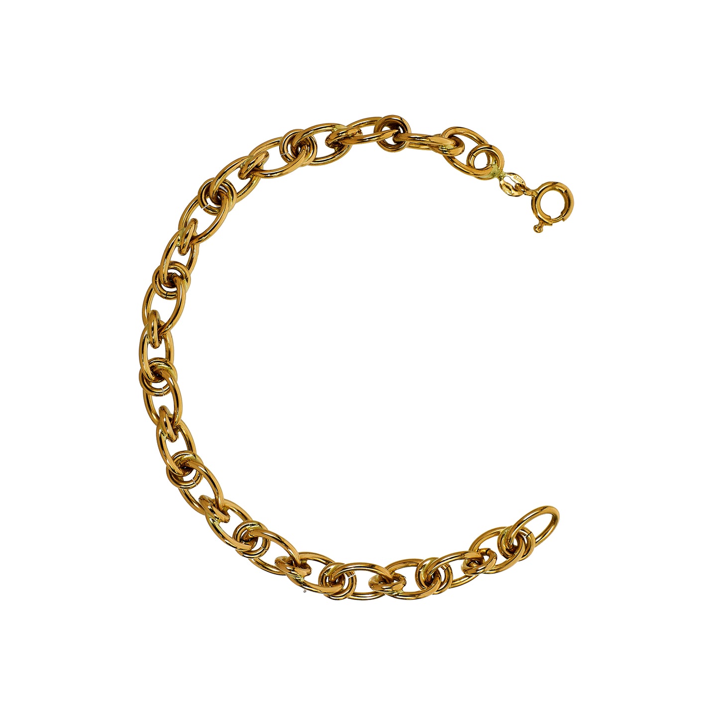 Pre-Owned 18ct Gold Oval & Round Link Bracelet