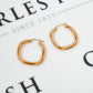 Pre-Owned 9ct Gold Square Creole Hoop Earrings