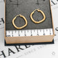 Pre-Owned 9ct Gold Square Creole Hoop Earrings