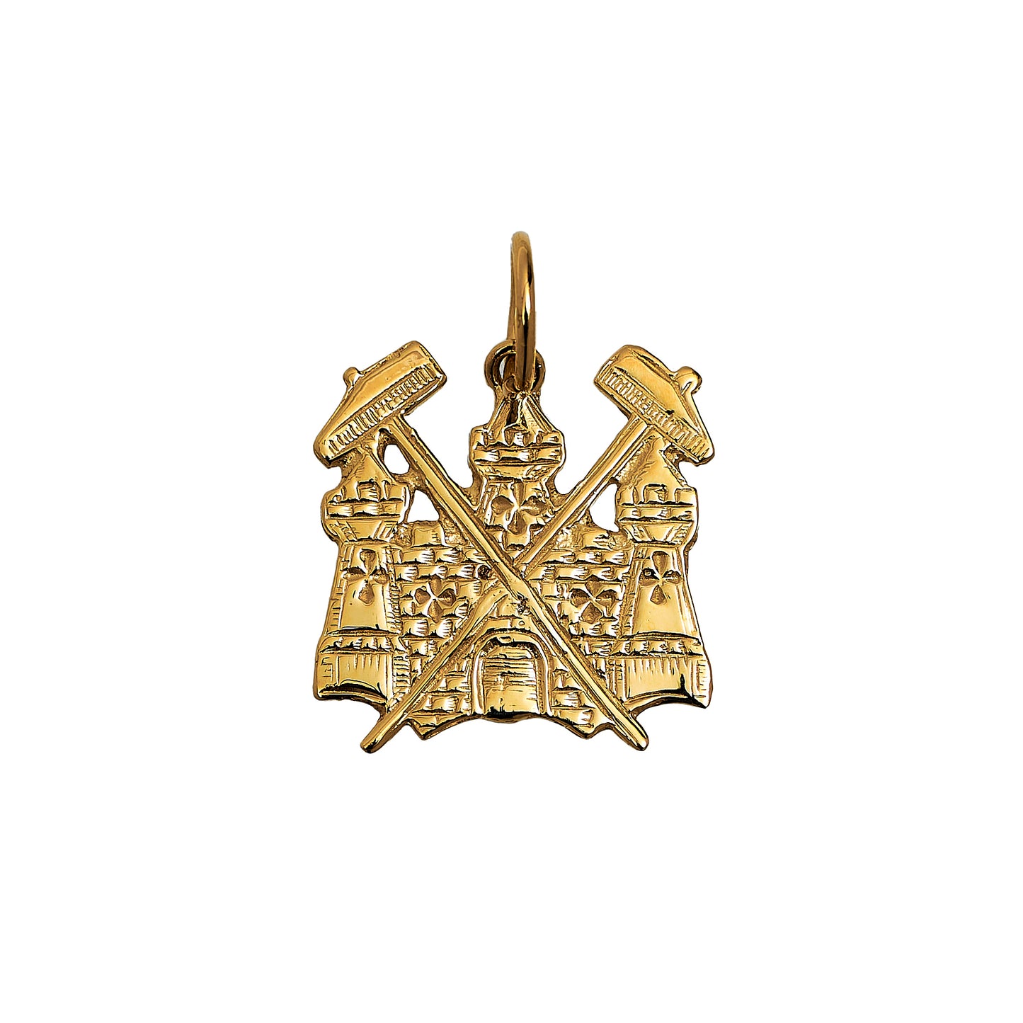 Pre-Owned 9ct Gold West Ham Castle & Hammers Pendant