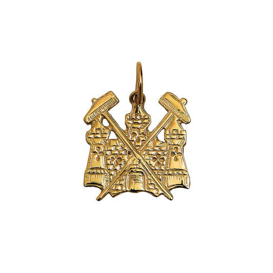 Pre-Owned 9ct Gold West Ham Castle & Hammers Pendant