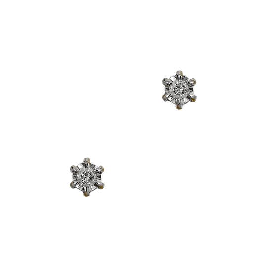 Pre-Owned 9ct Gold Diamond Stud Earrings