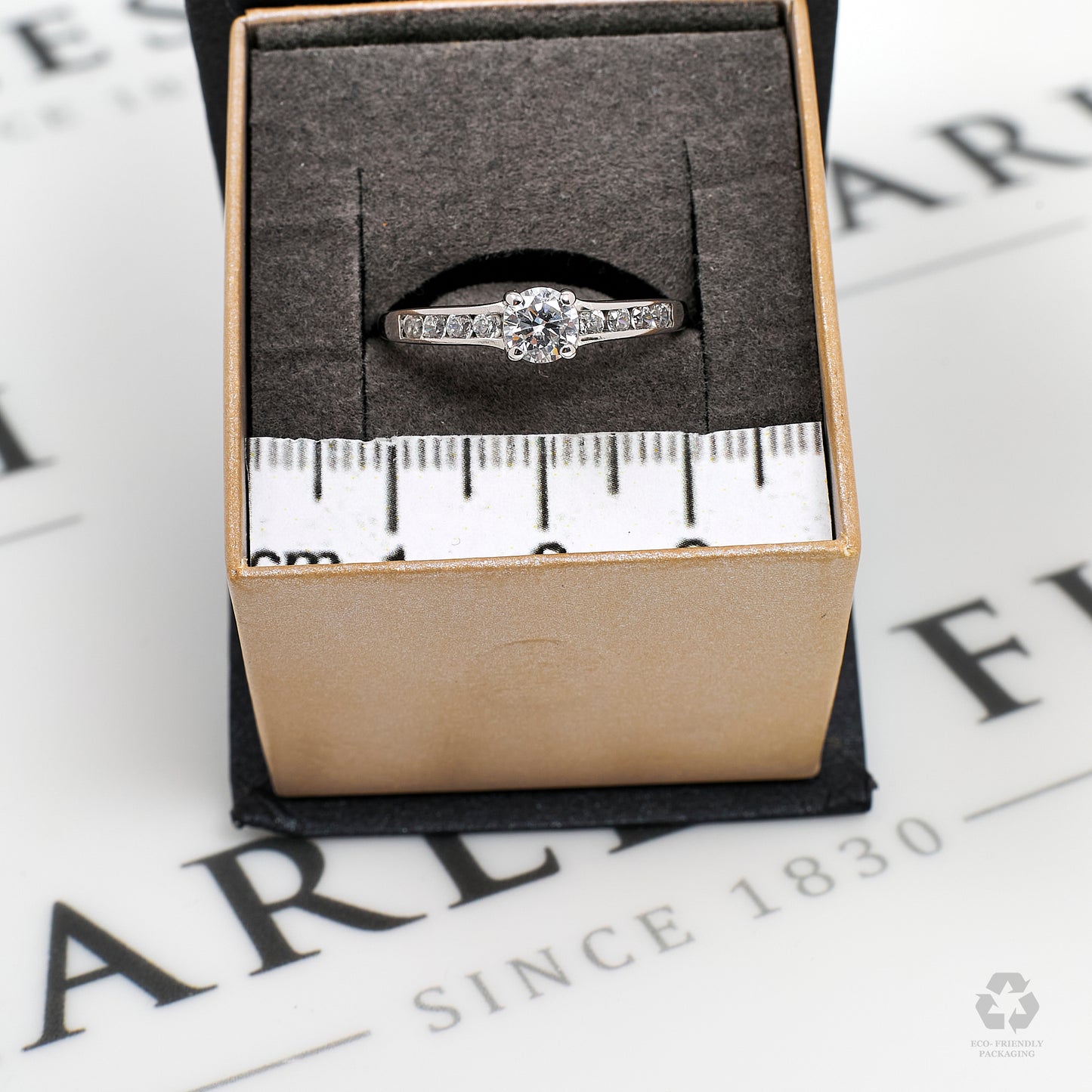 Pre-Owned 9ct White Gold CZ Dress Ring Size S